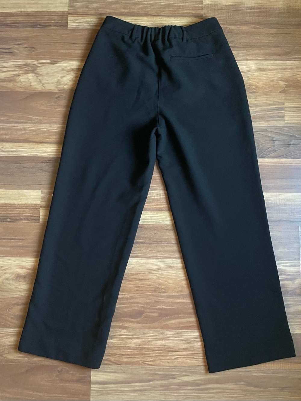 High-Waisted Taylor Wide-Leg Trouser Pants Black Workwear Women's Medium - Picture 3 of 5